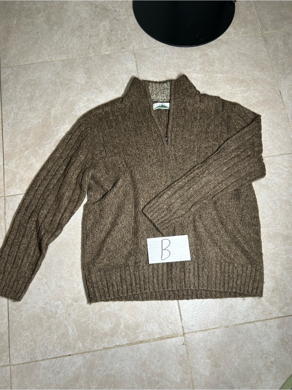 Rochingham Size XL Brown Ribbed Man s Sweater